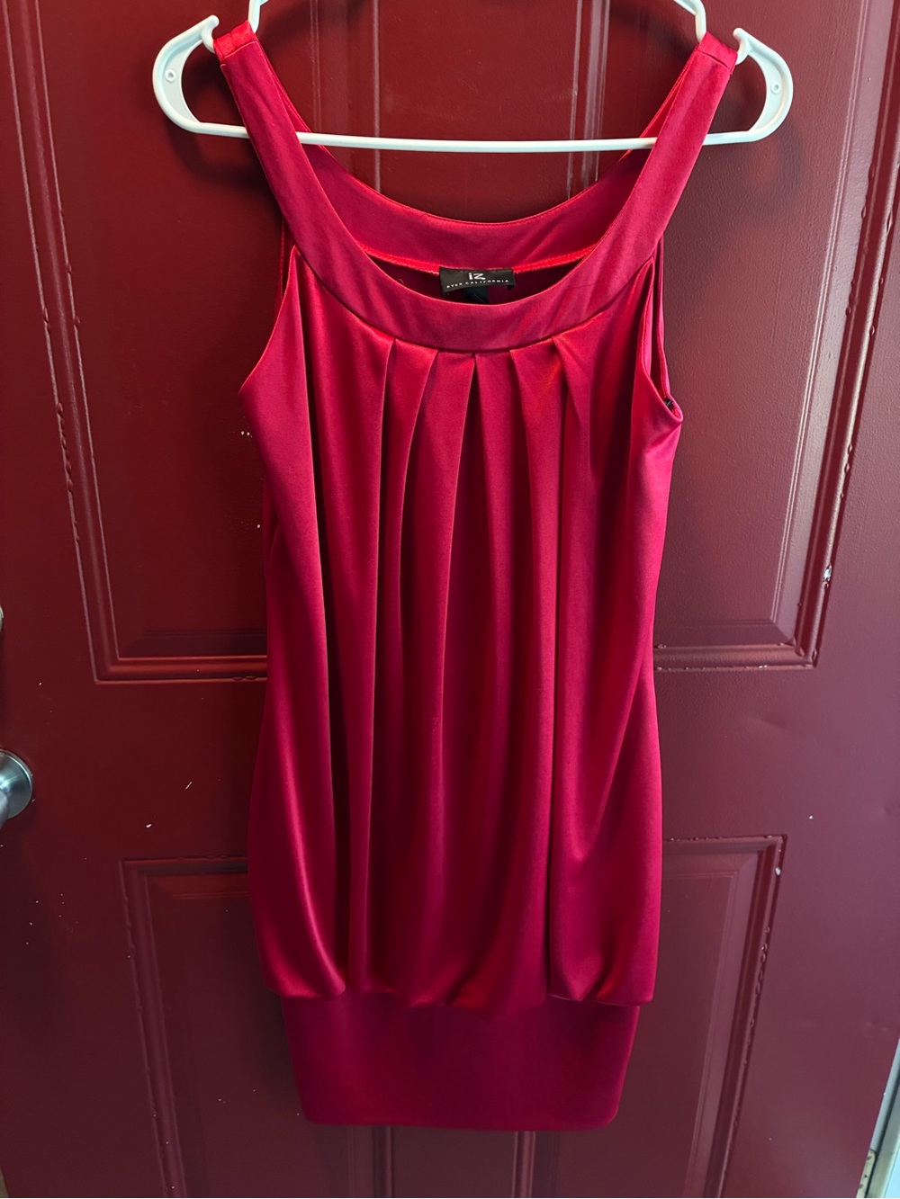 Dark pink Pleated Tank Dress